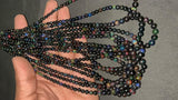 Black Opal Smooth Round Beads AAA Black Opal Beads 4-6mm Black Opal Round Beads 16 Inch Smooth Black Opal Fire Black Opal Strands