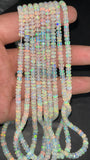 Natural White Ethiopian Opal Faceted Rondelle Beads 3-5mm White Faceted Opal Beads 16 Inch White Opal Beads Welo Fire Opal Strand